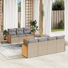 vidaXL 8 részes bézs polyrattan kerti ülőgarnitúra párnával kerti bútor