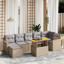 vidaXL 8 részes bézs polyrattan kerti ülőgarnitúra párnával kerti bútor