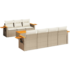 vidaXL 8 részes bézs polyrattan kerti ülőgarnitúra párnával (3259048) kerti bútor