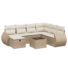 vidaXL 8 részes bézs polyrattan kerti ülőgarnitúra párnával (3264154) kerti bútor
