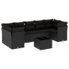 vidaXL 8 részes fekete polyrattan kerti ülőgarnitúra párnákkal (3249124)