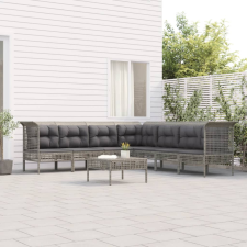 vidaXL 8 részes szürke polyrattan kerti ülőgarnitúra párnákkal kerti bútor
