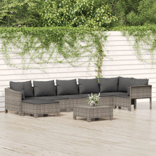 vidaXL 8 részes szürke polyrattan kerti ülőgarnitúra párnákkal kerti bútor