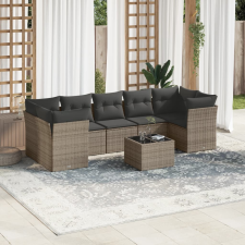 vidaXL 8-részes szürke polyrattan kerti ülőgarnitúra párnákkal kerti bútor