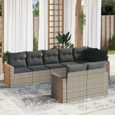 vidaXL 8-részes szürke polyrattan kerti ülőgarnitúra párnákkal kerti bútor