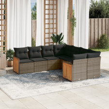 vidaXL 8-részes szürke polyrattan kerti ülőgarnitúra párnákkal kerti bútor