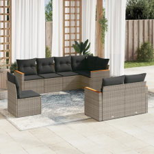 vidaXL 8-részes szürke polyrattan kerti ülőgarnitúra párnákkal kerti bútor