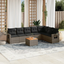 vidaXL 8-részes szürke polyrattan kerti ülőgarnitúra párnákkal kerti bútor