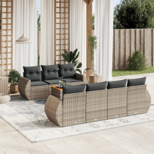 vidaXL 8-részes szürke polyrattan kerti ülőgarnitúra párnákkal kerti bútor