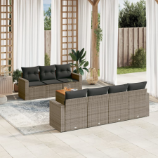 vidaXL 8-részes szürke polyrattan kerti ülőgarnitúra párnákkal kerti bútor