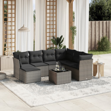 vidaXL 8-részes szürke polyrattan kerti ülőgarnitúra párnákkal kerti bútor