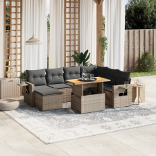 vidaXL 8 részes szürke polyrattan kerti ülőgarnitúra párnákkal kerti bútor