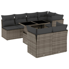 vidaXL 8 részes szürke polyrattan kerti ülőgarnitúra párnákkal kerti bútor