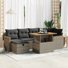 vidaXL 8 részes szürke polyrattan kerti ülőgarnitúra párnákkal kerti bútor