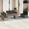 vidaXL 8-részes szürke polyrattan kerti ülőgarnitúra párnákkal
