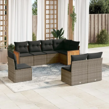 vidaXL 8-részes szürke polyrattan kerti ülőgarnitúra párnákkal kerti bútor