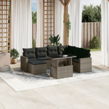 vidaXL 8 részes szürke polyrattan kerti ülőgarnitúra párnákkal kerti bútor