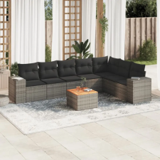 vidaXL 8-részes szürke polyrattan kerti ülőgarnitúra párnákkal kerti bútor
