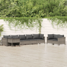 vidaXL 8 részes szürke polyrattan kerti ülőgarnitúra párnákkal kerti bútor