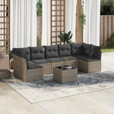 vidaXL 8-részes szürke polyrattan kerti ülőgarnitúra párnákkal kerti bútor