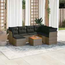 vidaXL 8-részes szürke polyrattan kerti ülőgarnitúra párnákkal kerti bútor