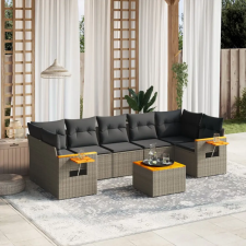 vidaXL 8-részes szürke polyrattan kerti ülőgarnitúra párnákkal kerti bútor