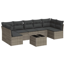 vidaXL 8-részes szürke polyrattan kerti ülőgarnitúra párnákkal (3217440) kerti bútor