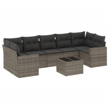 vidaXL 8-részes szürke polyrattan kerti ülőgarnitúra párnákkal (3218730) kerti bútor