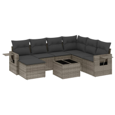 vidaXL 8-részes szürke polyrattan kerti ülőgarnitúra párnákkal (3220509) kerti bútor
