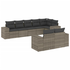 vidaXL 8-részes szürke polyrattan kerti ülőgarnitúra párnákkal (3222819) kerti bútor