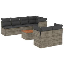 vidaXL 8-részes szürke polyrattan kerti ülőgarnitúra párnákkal (3223519) kerti bútor