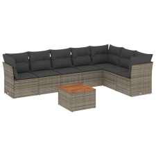 vidaXL 8-részes szürke polyrattan kerti ülőgarnitúra párnákkal (3223680) kerti bútor