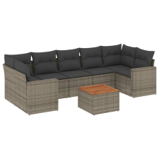 vidaXL 8-részes szürke polyrattan kerti ülőgarnitúra párnákkal (3224037) kerti bútor