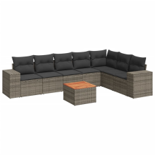 vidaXL 8-részes szürke polyrattan kerti ülőgarnitúra párnákkal (3225479) kerti bútor