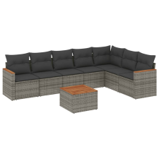 vidaXL 8-részes szürke polyrattan kerti ülőgarnitúra párnákkal (3226039) kerti bútor