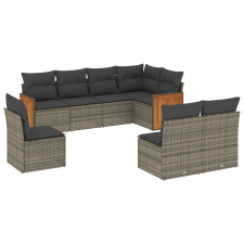 vidaXL 8-részes szürke polyrattan kerti ülőgarnitúra párnákkal (3227726) kerti bútor