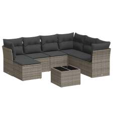 vidaXL 8-részes szürke polyrattan kerti ülőgarnitúra párnákkal (3249839) kerti bútor