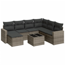 vidaXL 8-részes szürke polyrattan kerti ülőgarnitúra párnákkal (3251647) kerti bútor