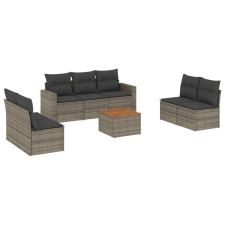 vidaXL 8-részes szürke polyrattan kerti ülőgarnitúra párnákkal (3256410) kerti bútor