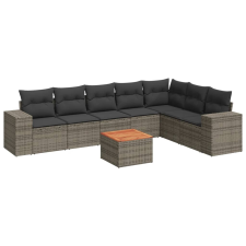 vidaXL 8-részes szürke polyrattan kerti ülőgarnitúra párnákkal (3257810) kerti bútor
