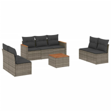 vidaXL 8-részes szürke polyrattan kerti ülőgarnitúra párnákkal (3258287) kerti bútor