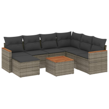 vidaXL 8-részes szürke polyrattan kerti ülőgarnitúra párnákkal (3258616) kerti bútor