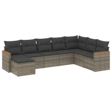 vidaXL 8-részes szürke polyrattan kerti ülőgarnitúra párnákkal (3258651) kerti bútor