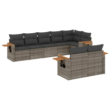 vidaXL 8-részes szürke polyrattan kerti ülőgarnitúra párnákkal (3259393) kerti bútor