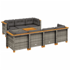vidaXL 8 részes szürke polyrattan kerti ülőgarnitúra párnákkal (3261750) kerti bútor