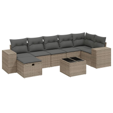 vidaXL 8-részes szürke polyrattan kerti ülőgarnitúra párnákkal (3264466) kerti bútor