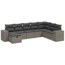 vidaXL 8-részes szürke polyrattan kerti ülőgarnitúra párnákkal (3264516) kerti bútor
