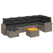vidaXL 8-részes szürke polyrattan kerti ülőgarnitúra párnákkal (3264847) kerti bútor