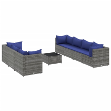 vidaXL 8 részes szürke polyrattan kerti ülőgarnitúra párnákkal (3308039) kerti bútor