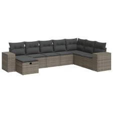 vidaXL 8 részes szürke polyrattan kerti ülőgarnitúra párnákkal (3325736) kerti bútor
